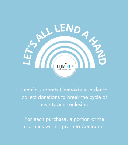 Let's all lend a hand | Lumiflo supports Centraide in order to collect donations to break the cycle of poverty and exclusion. For each purchase, a portion of the revenues will be given to Centraide.